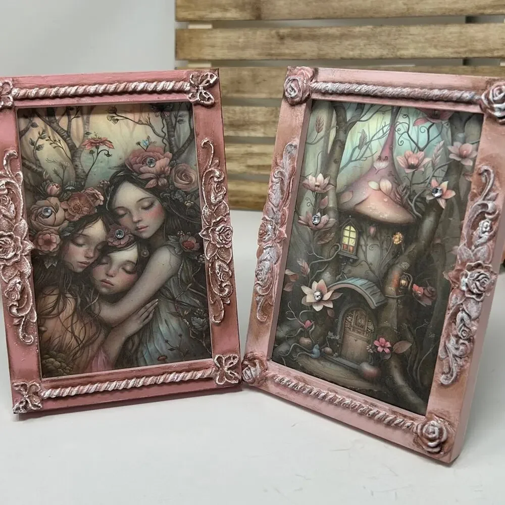 Handcrafted Set of 2 Fantasy Prints Perfect For A Little Girls Room